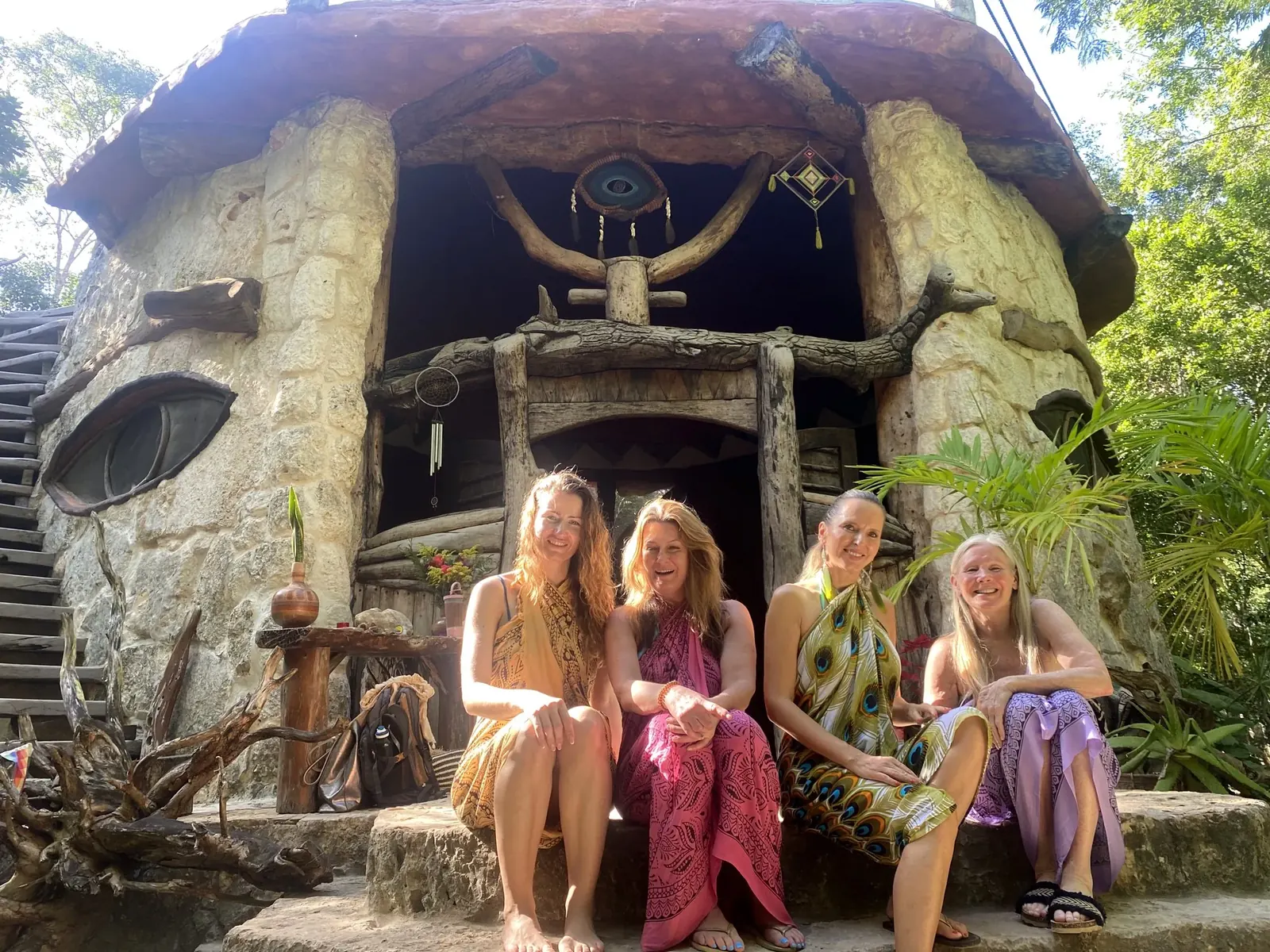 Juice Fast group at a jungle temple