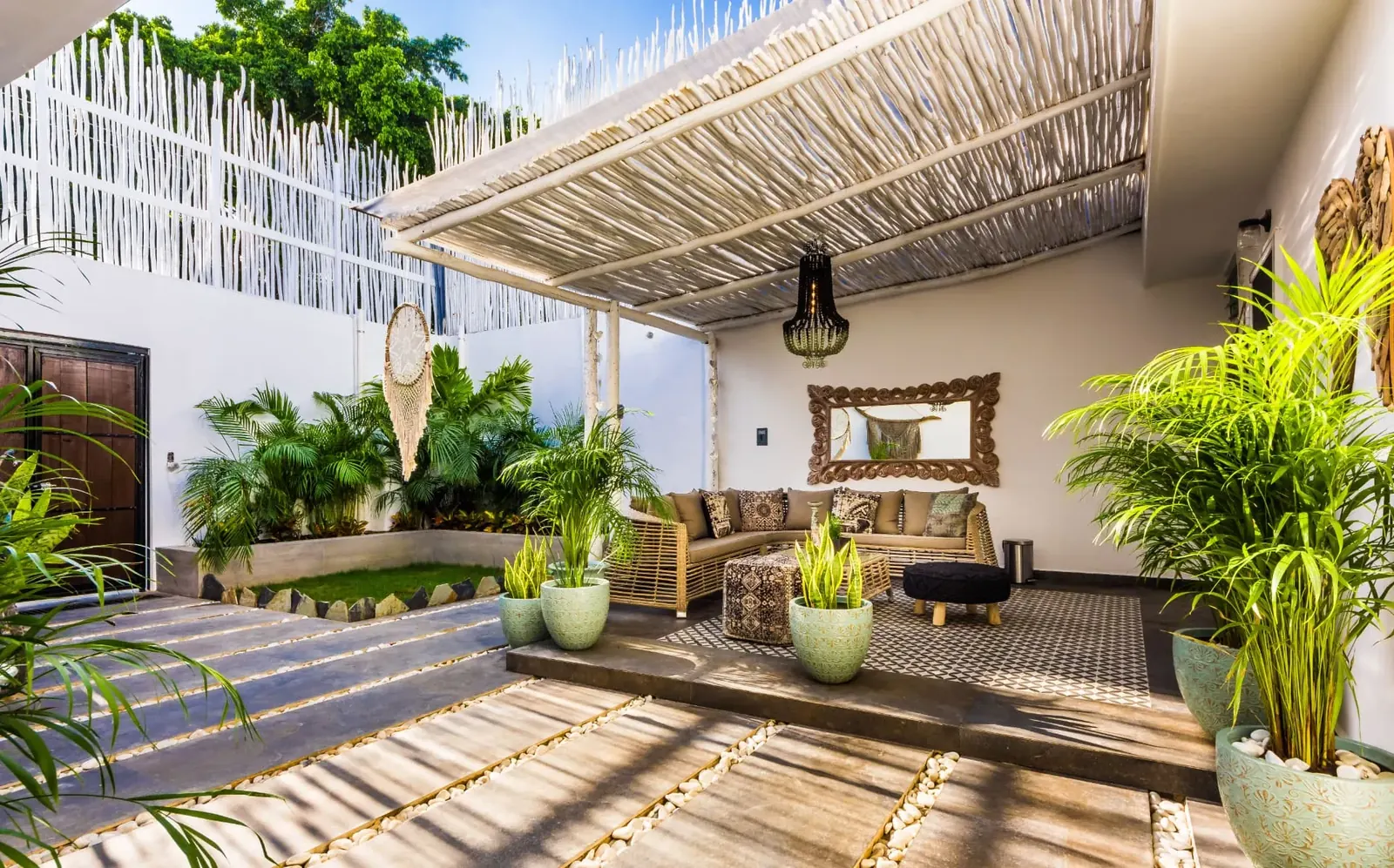 Terrace and garden at The Sanctuary