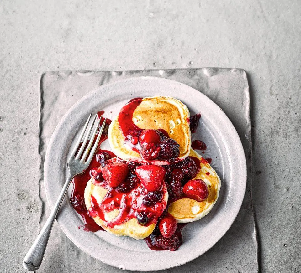 Gluten-free pancakes with berries
